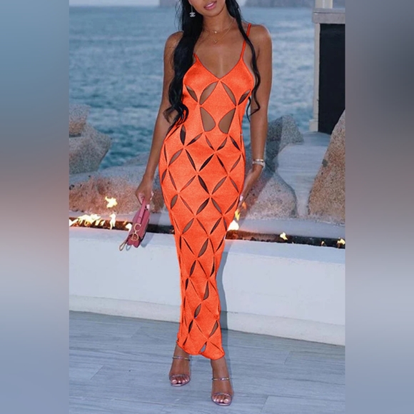 Dresses & Skirts - Orange Heat Statement Maxi